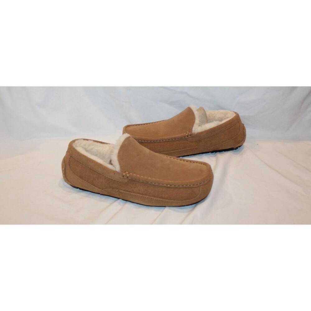 UGG Men's ASCOT Wool UGGPure Lined Slip On Moccasin Slippers Chestnut 10 FM